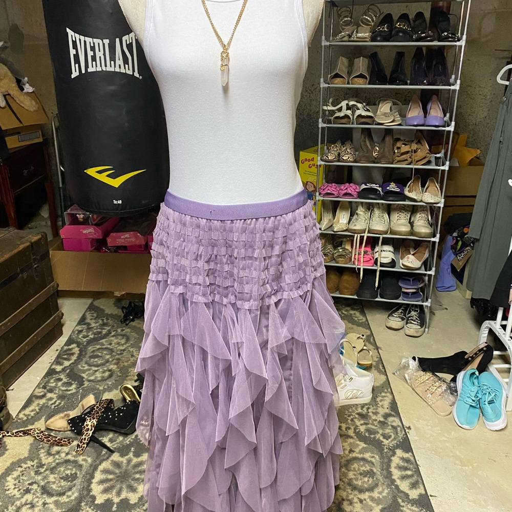 Lavender Maxi Ruffled Skirt - Picture 2 of 6